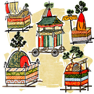 昔の祇園祭のイラスト
