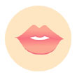 パーソナルカラー診断、スプリングの唇の色のイラスト