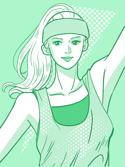 エクササイズやフィットネスを楽しむ女性のイラスト