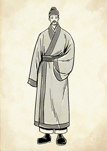 朝鮮半島の民族衣装を着た三国時代の高位の男性のイラスト