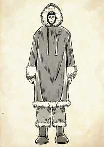 アノラックを着たエスキモーの男性のイラスト