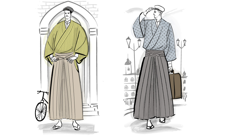 着物姿のメンズファッションイラスト 24 7 Scene World Kimono